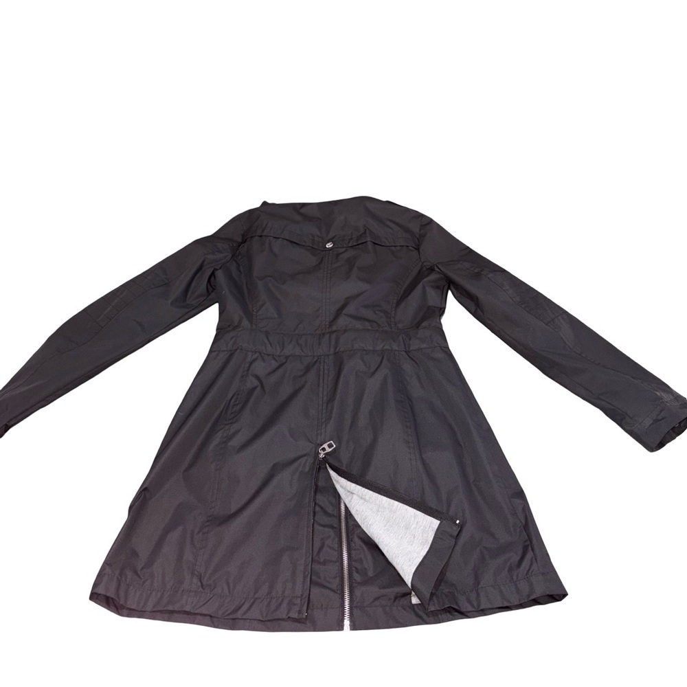 M60 Miss Sixty Black Hooded Trench Coat Jacket Belted Size S - Picture 5 of 14